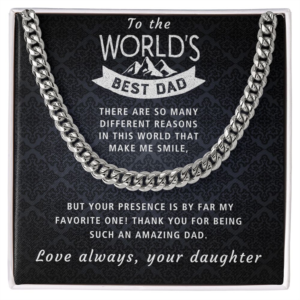 You Make Me Smile - Length Adjustable Cuban Link Chain For Dad