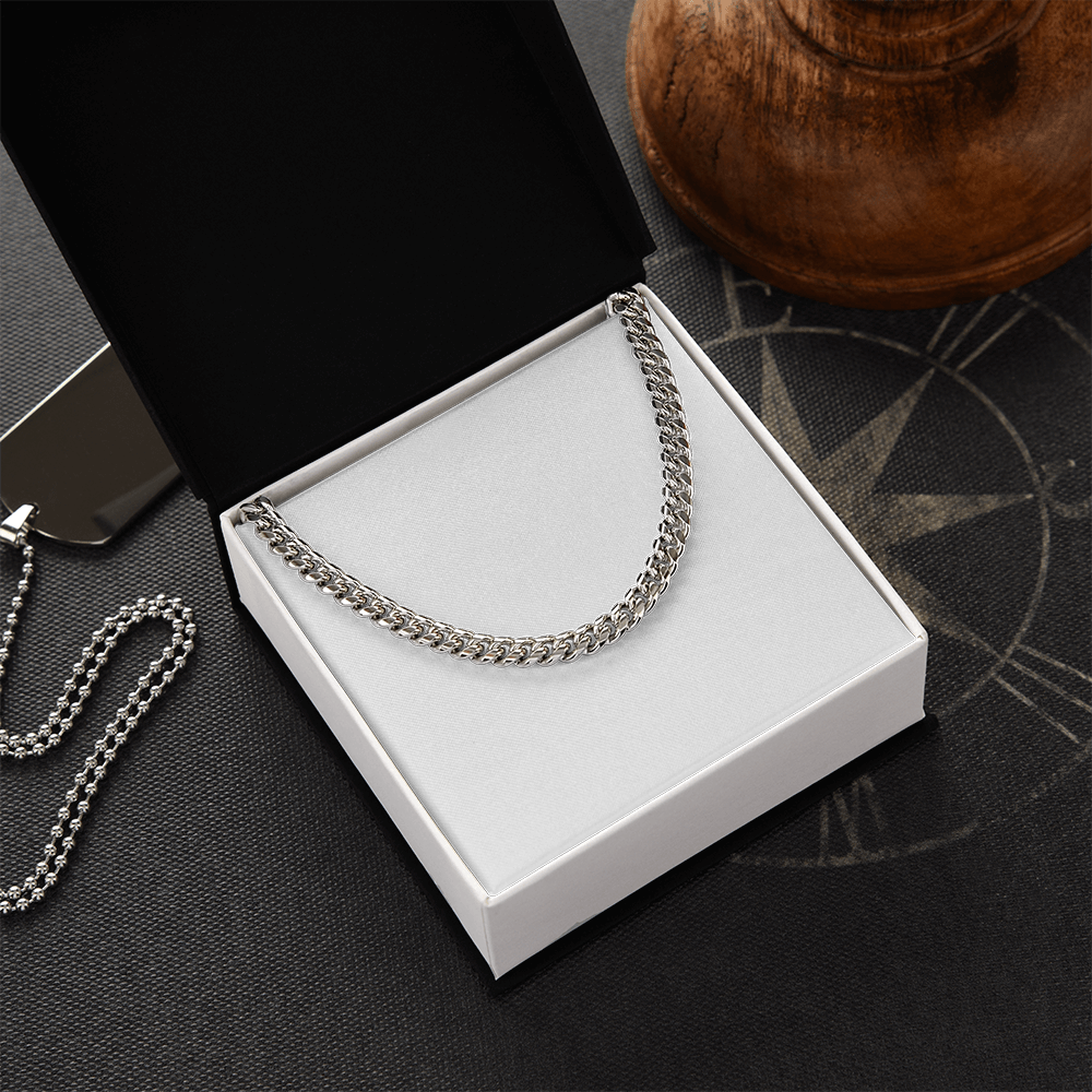 If I Could Move Mountains - Length Adjustable Cuban Link Chain For Dad