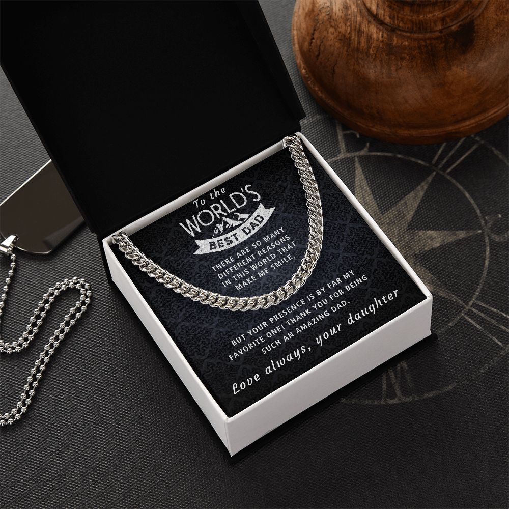 You Make Me Smile - Length Adjustable Cuban Link Chain For Dad