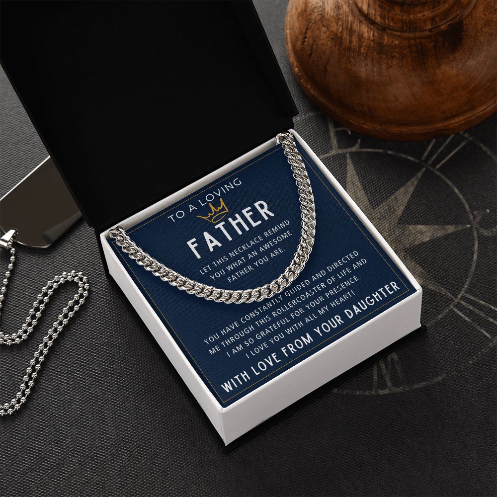 Through This Rollercoaster Of Life - Length Adjustable Cuban Link Chain For Dad