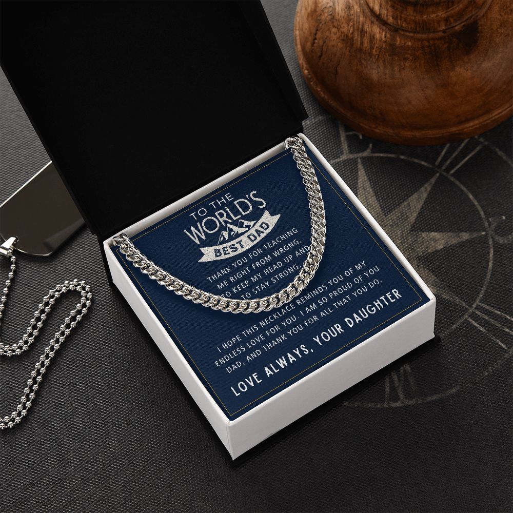 For All That You Do - Length Adjustable Cuban Link Chain For Dad