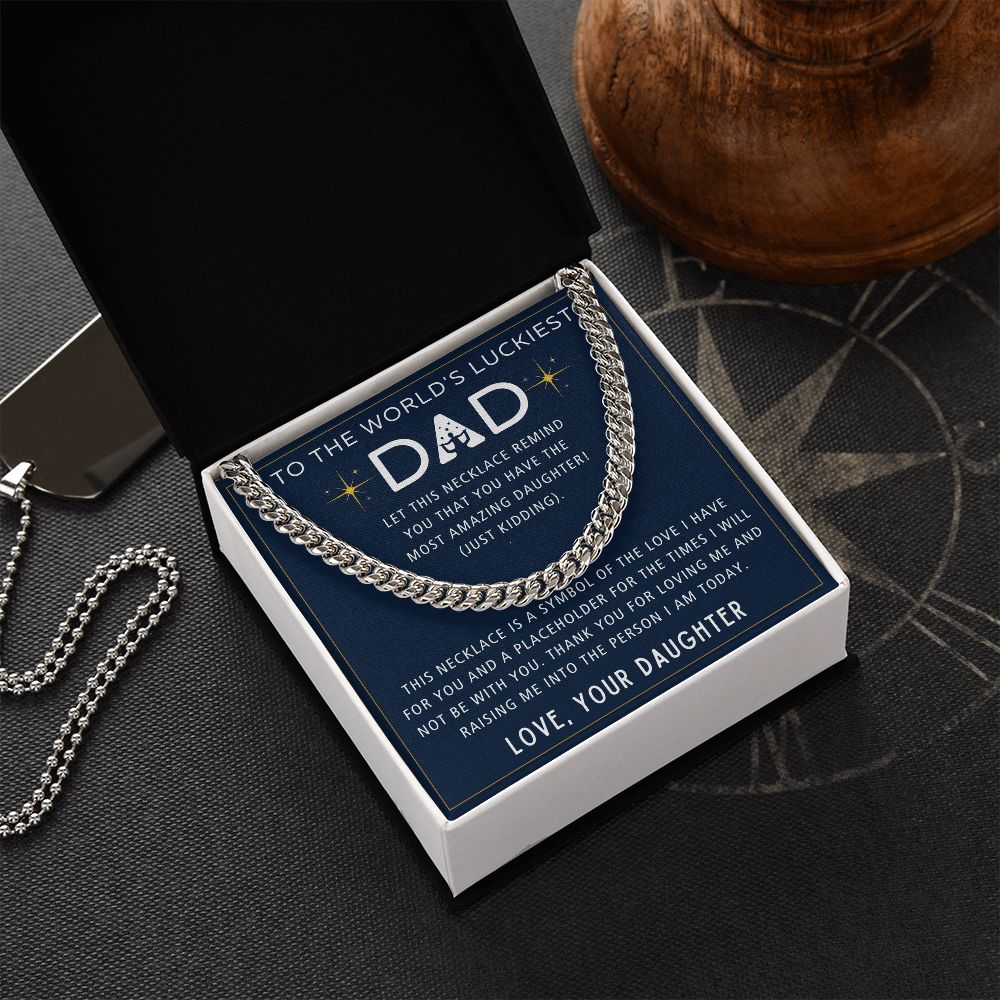 Symbol Of Love - Length Adjustable Cuban Link Chain For Dad