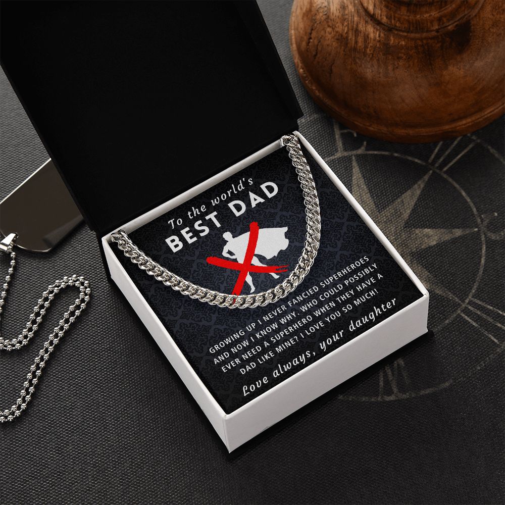 A Dad Like Mine - Length Adjustable Cuban Link Chain For Dad