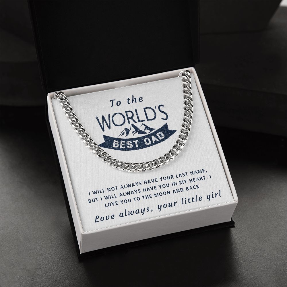 Always In My Heart - Length Adjustable Cuban Link Chain For Dad