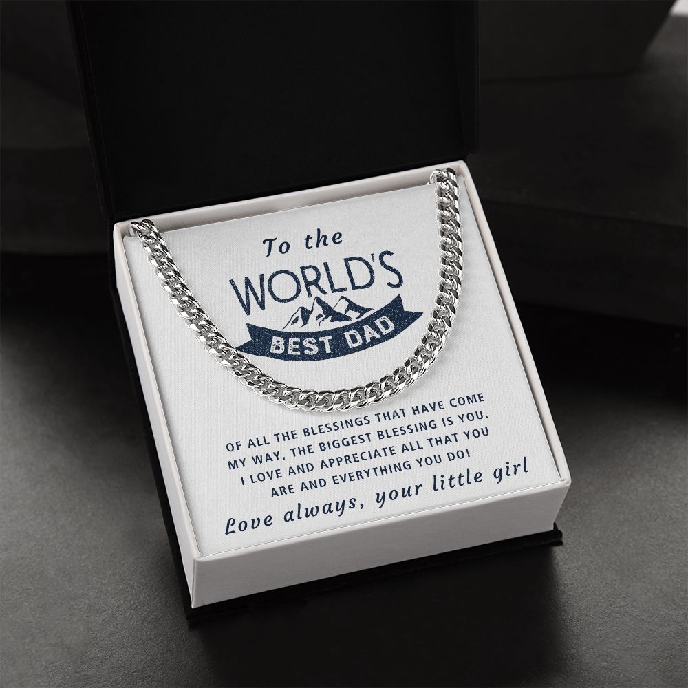 The Biggest Blessing - Length Adjustable Cuban Link Chain For Dad