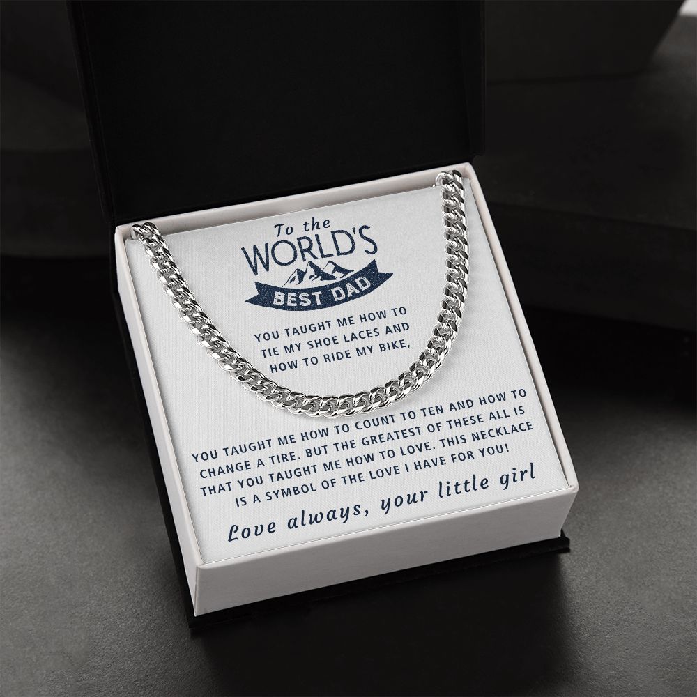 The Things You Taught Me - Length Adjustable Cuban Link Chain For Dad