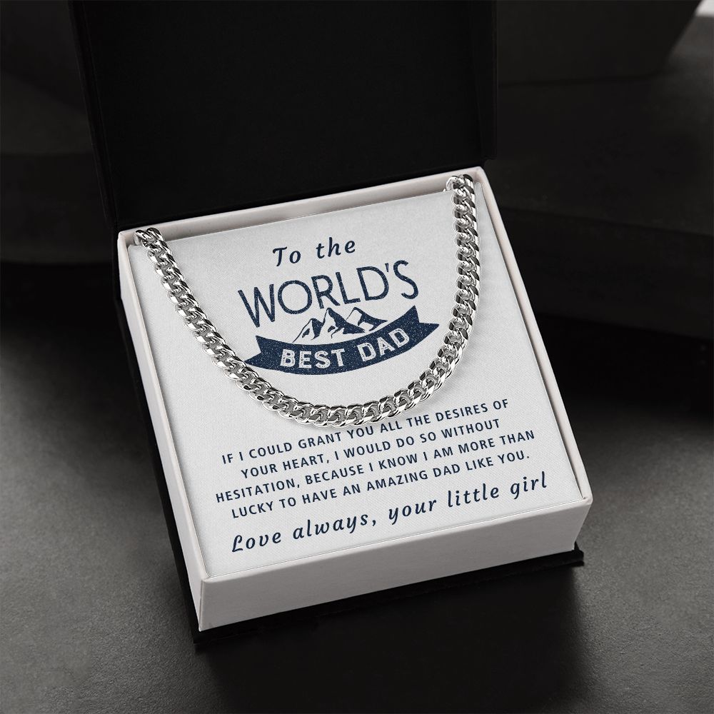 Desires Of Your Heart - Length Adjustable Cuban Link Chain For Dad