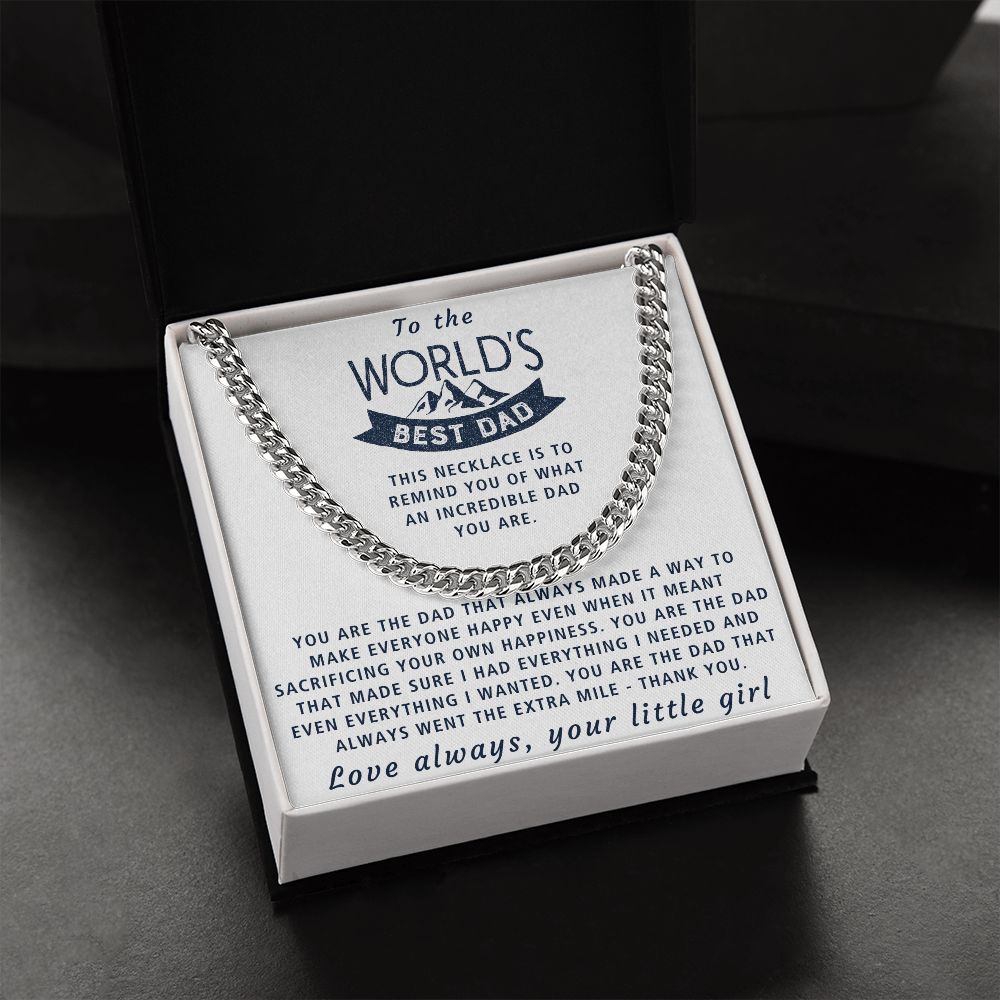 The Extra Mile - Length Adjustable Cuban Link Chain For Dad