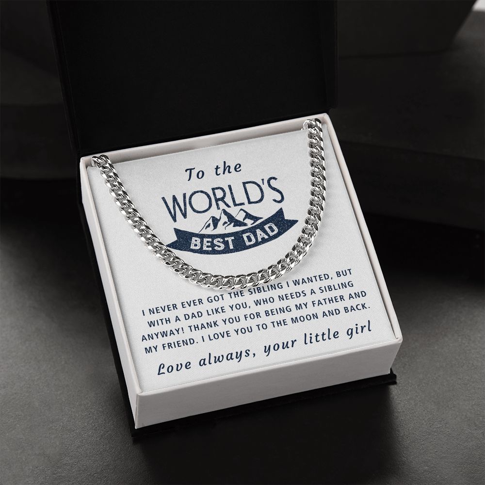 With A Dad Like You - Length Adjustable Cuban Link Chain For Dad
