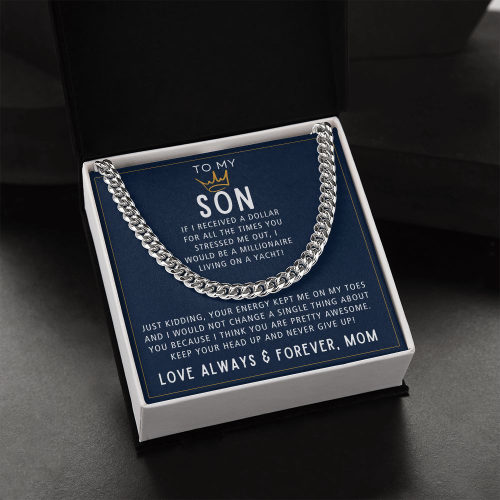 Millionaire On A Yacht - Length Adjustable Cuban Link Chain For Son
