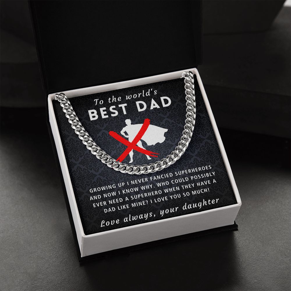 A Dad Like Mine - Length Adjustable Cuban Link Chain For Dad