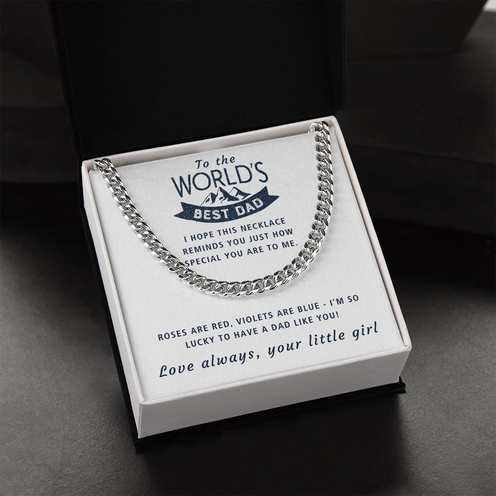 So Lucky To Have A Dad Like You - Length Adjustable Cuban Link Chain For Dad