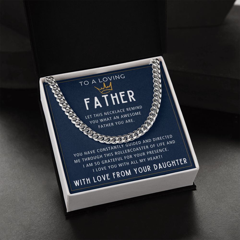 Through This Rollercoaster Of Life - Length Adjustable Cuban Link Chain For Dad
