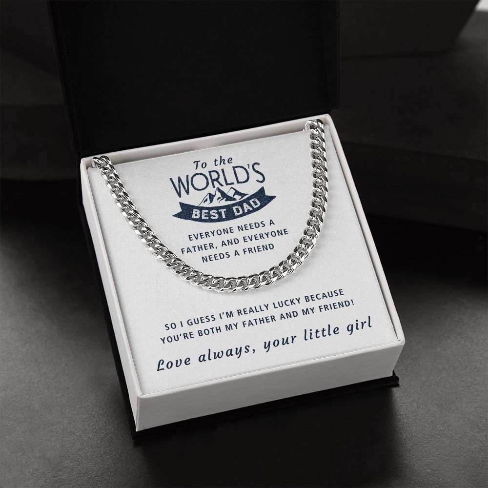 My Father And My Friend - Length Adjustable Cuban Link Chain For Dad