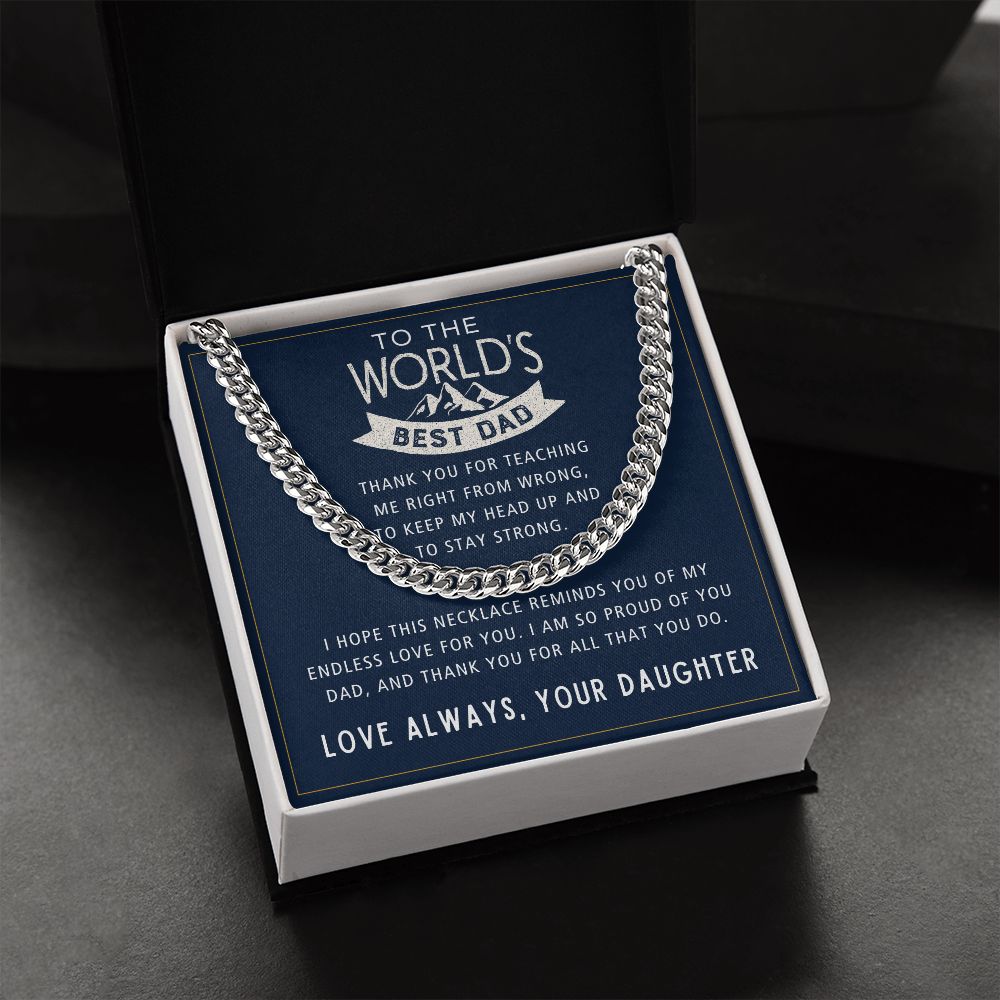 For All That You Do - Length Adjustable Cuban Link Chain For Dad