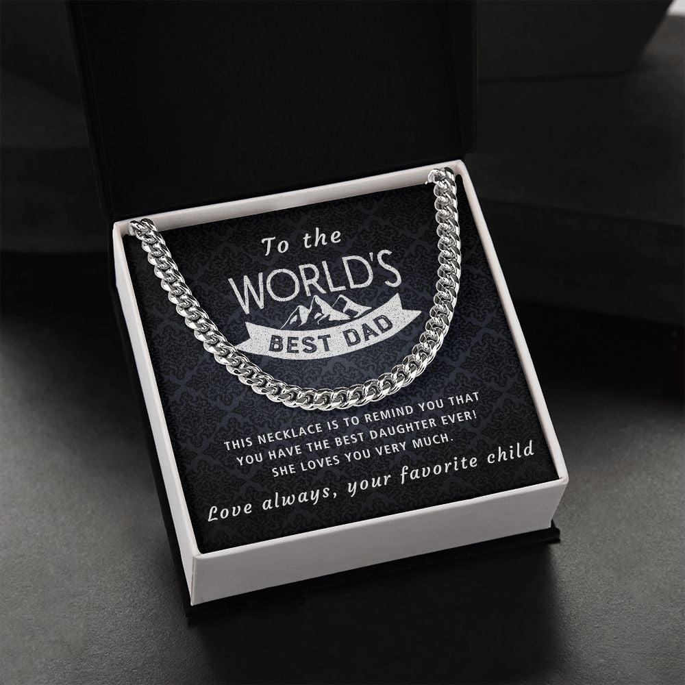Best Daughter Ever - Length Adjustable Cuban Link Chain For Dad