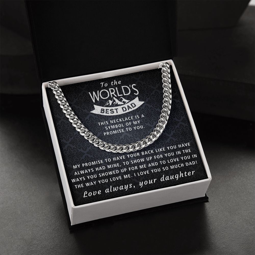My Promise To You - Length Adjustable Cuban Link Chain For Dad