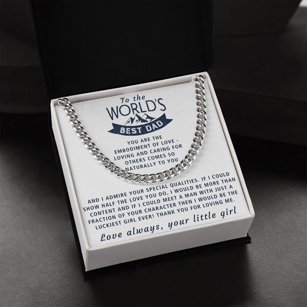 Embodiment Of Love - Length Adjustable Cuban Link Chain For Dad