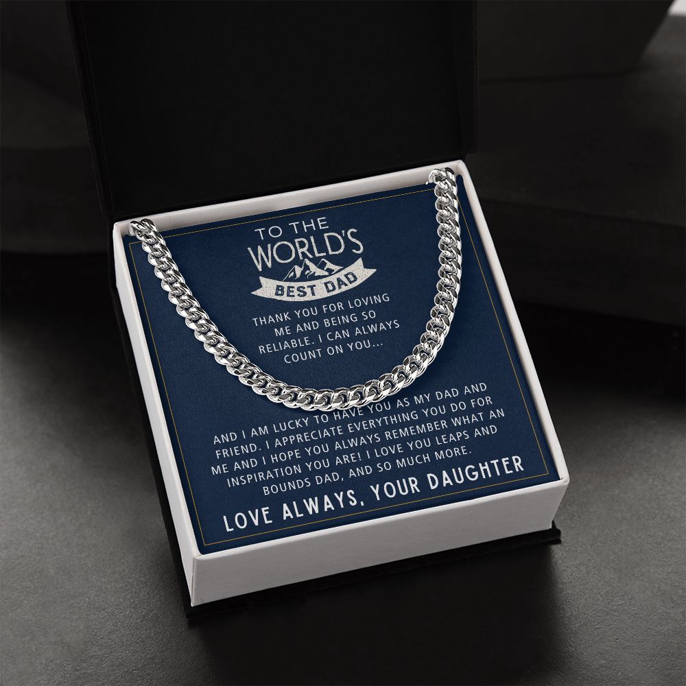 Leaps And Bounds And So Much More - Length Adjustable Cuban Link Chain For Dad