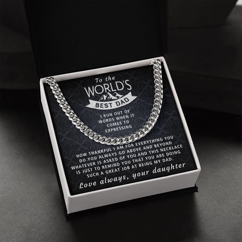 Going Above And Beyond - Length Adjustable Cuban Link Chain For Dad