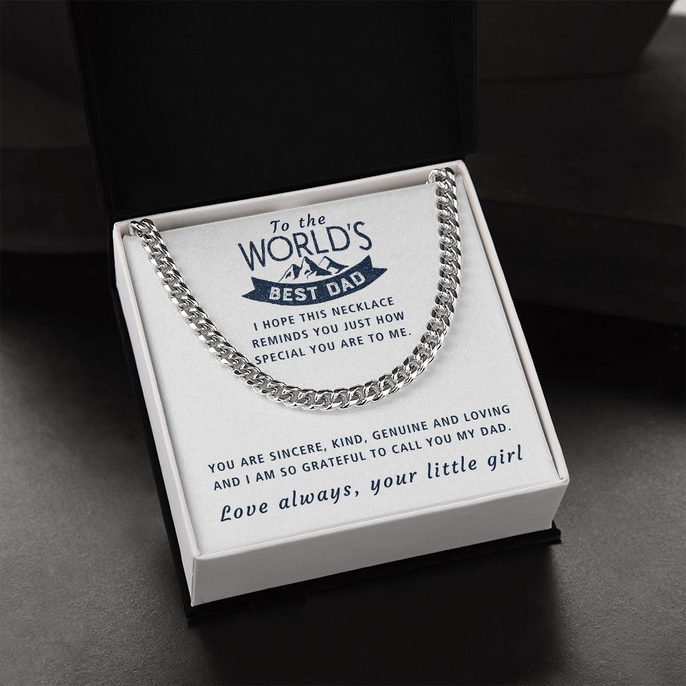 Grateful To Call You Dad - Length Adjustable Cuban Link Chain For Dad