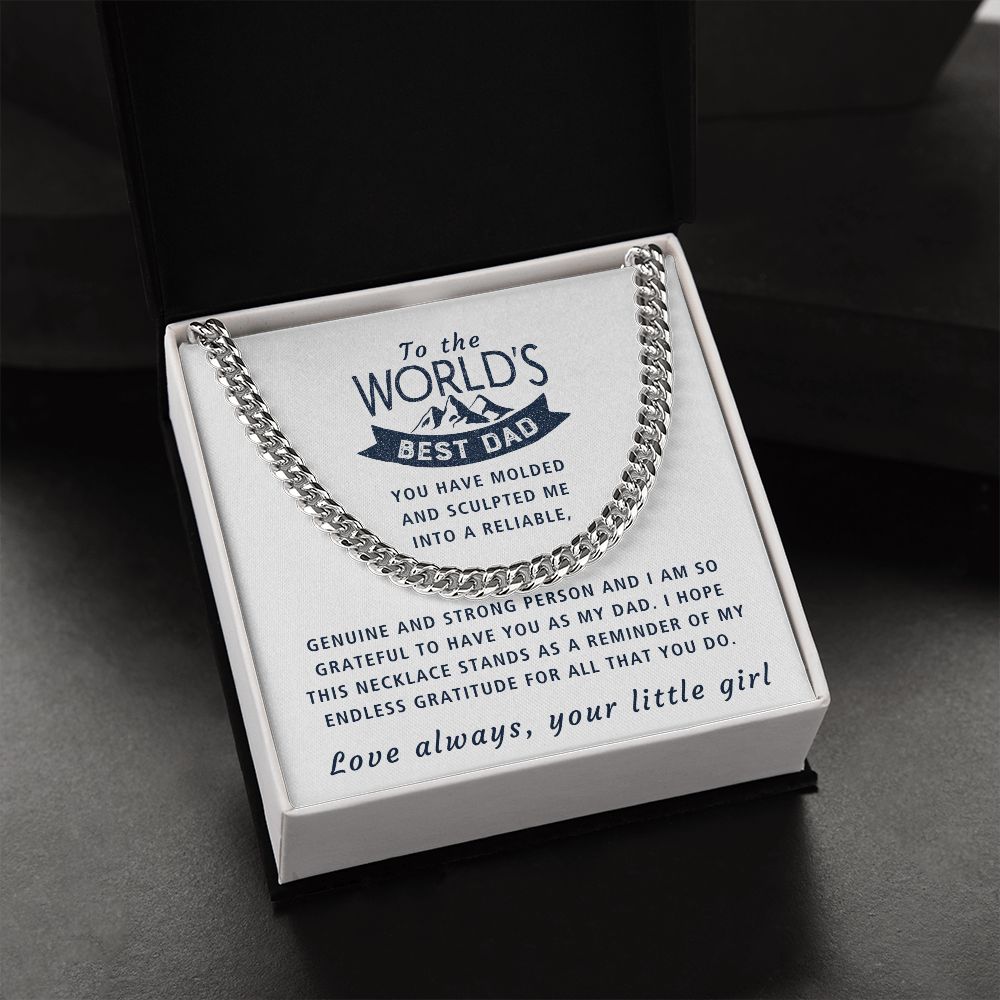 Endless Gratitude - Length Adjustable Cuban Link Chain For Dad