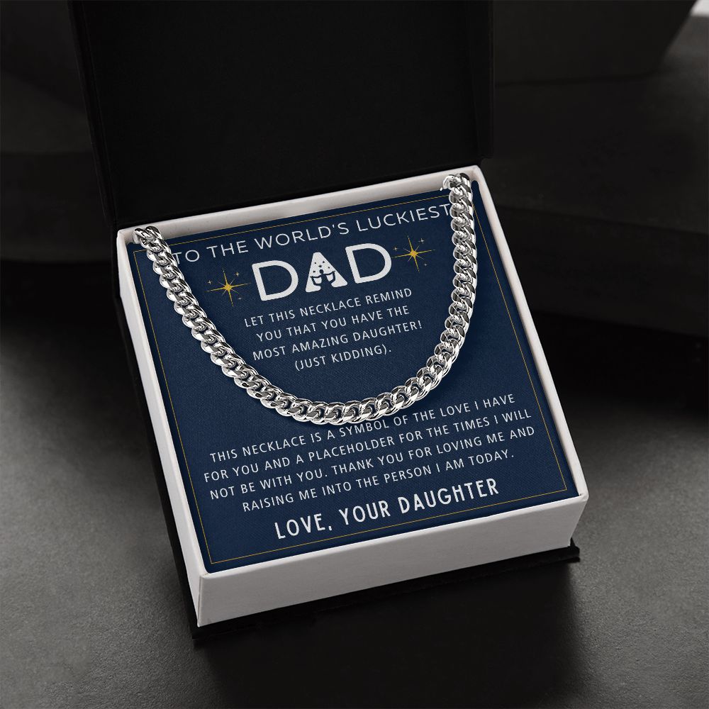 Symbol Of Love - Length Adjustable Cuban Link Chain For Dad