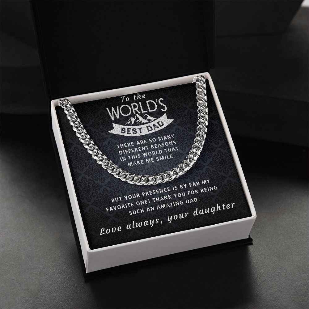 You Make Me Smile - Length Adjustable Cuban Link Chain For Dad