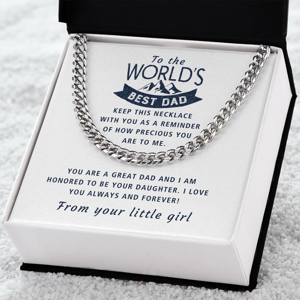 Precious - Length Adjustable Cuban Link Chain For Dad