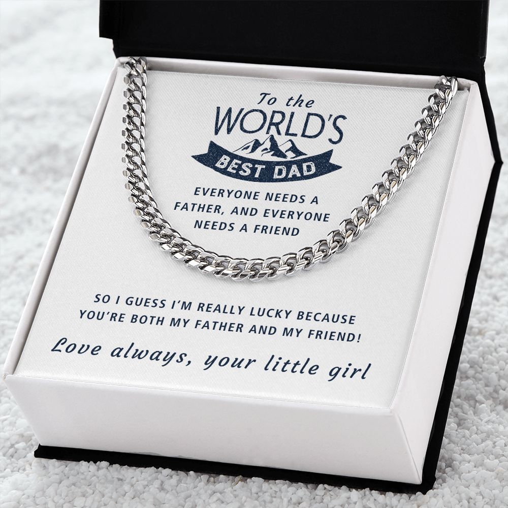 My Father And My Friend - Length Adjustable Cuban Link Chain For Dad