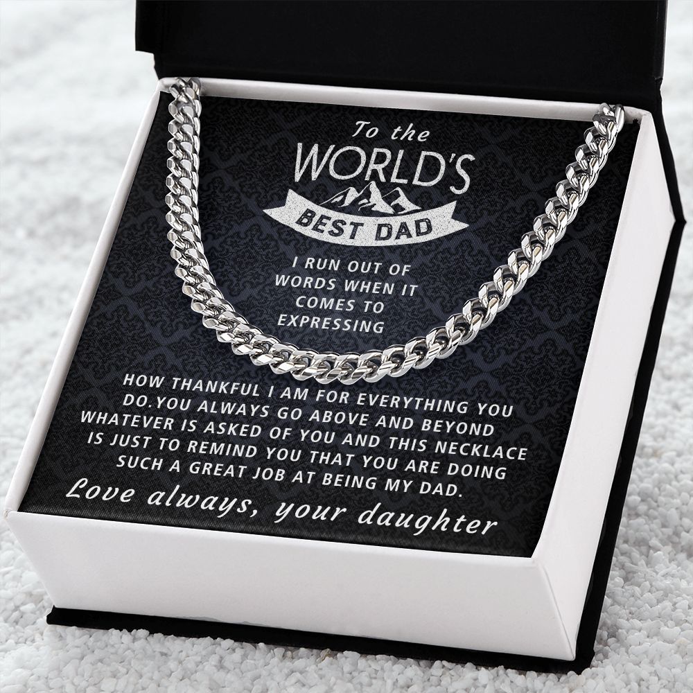 Going Above And Beyond - Length Adjustable Cuban Link Chain For Dad