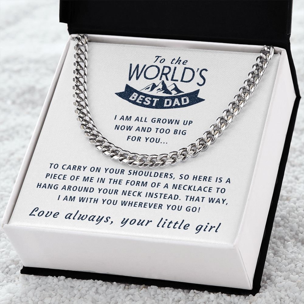 With You Wherever You Go - Length Adjustable Cuban Link Chain For Dad