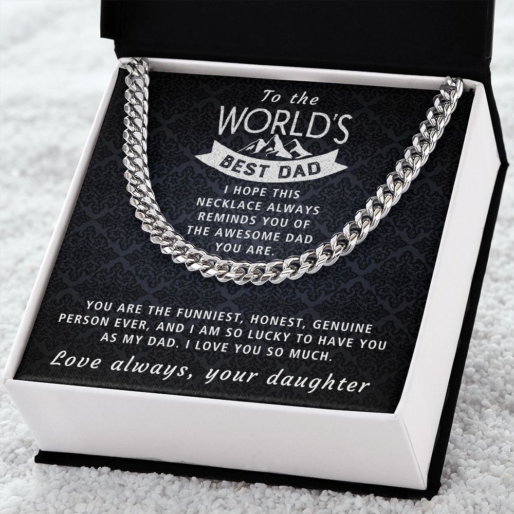 Awesome Dad - Length Adjustable Cuban Link Chain For Dad