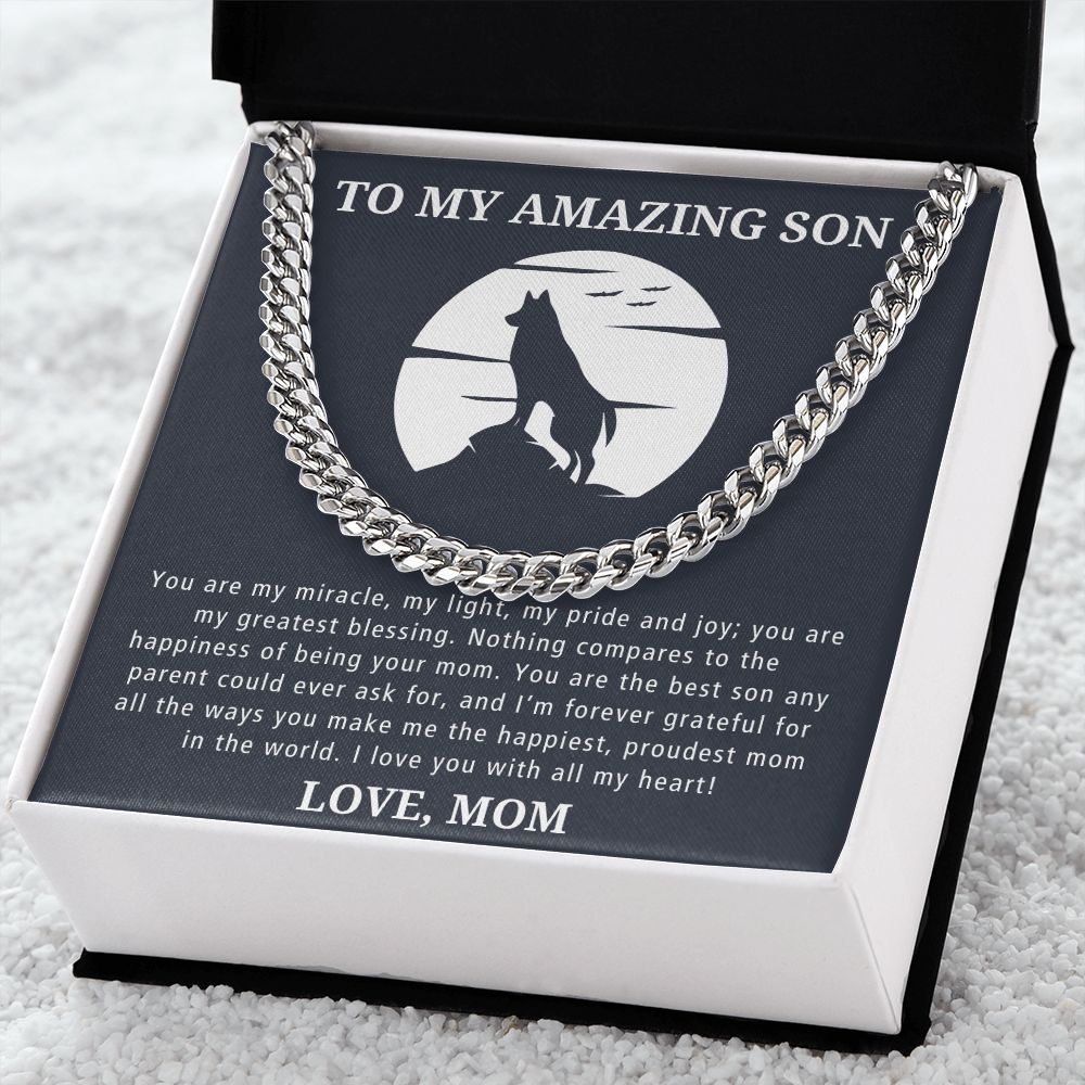 My Miracle - Length Adjustable Cuban Link Chain For Son