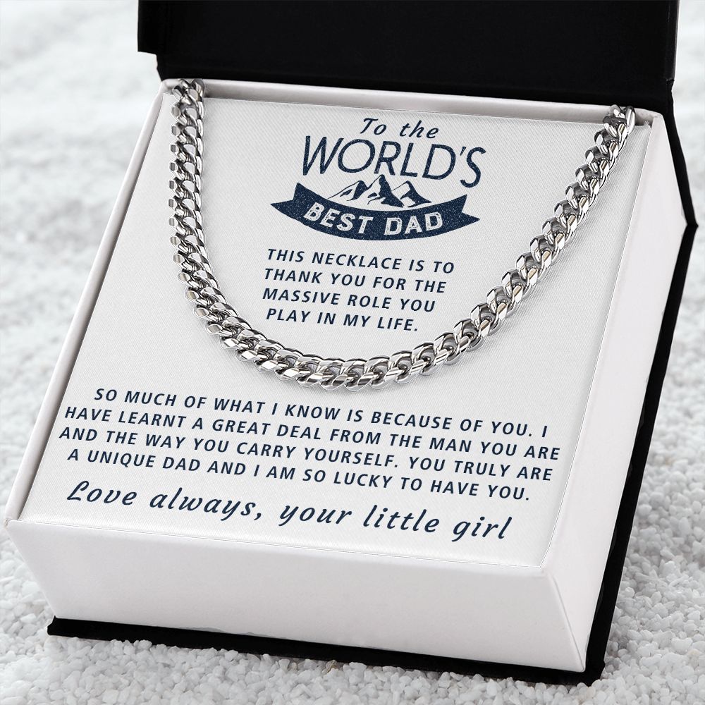 Because of you - Length Adjustable Cuban Link Chain For Dad