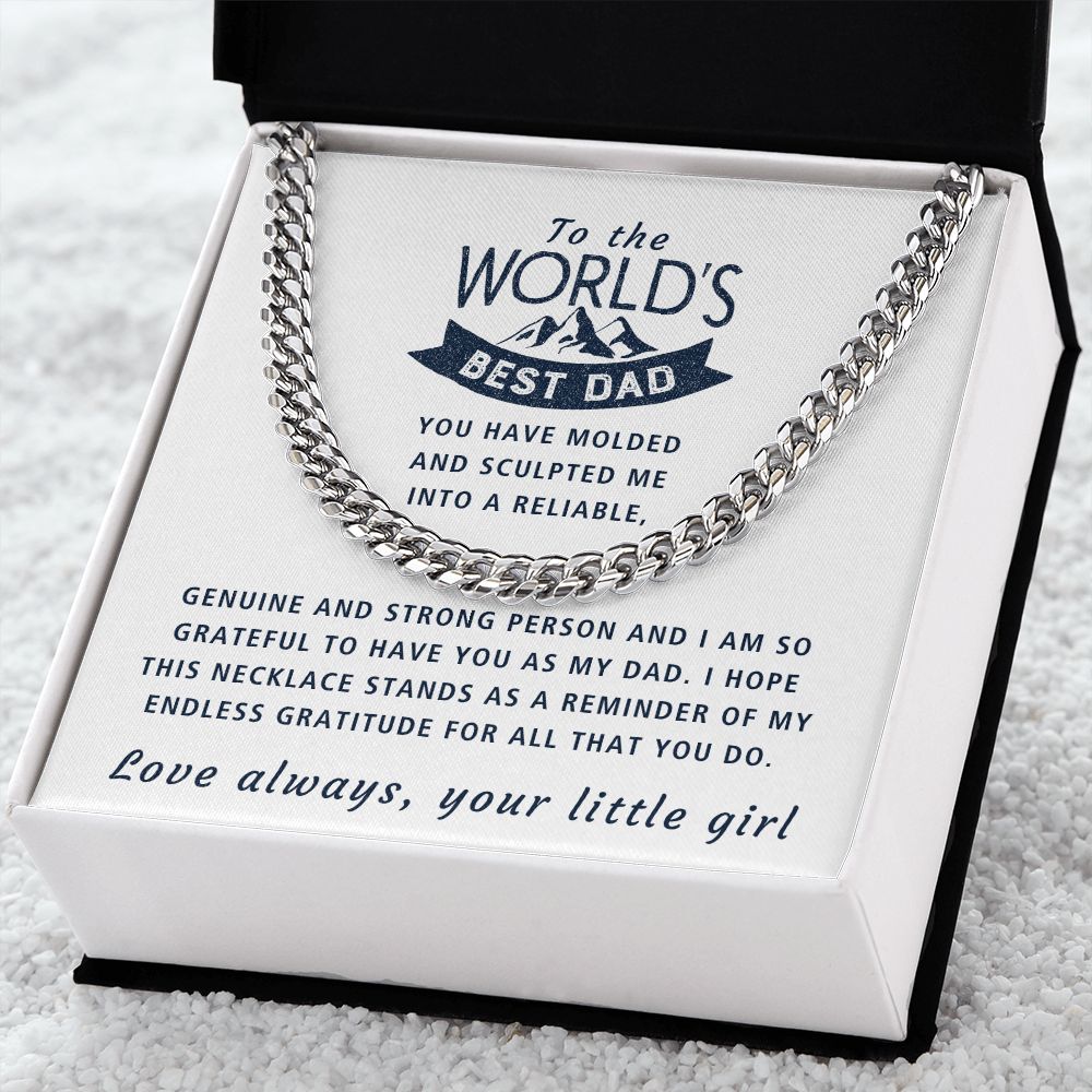 Endless Gratitude - Length Adjustable Cuban Link Chain For Dad