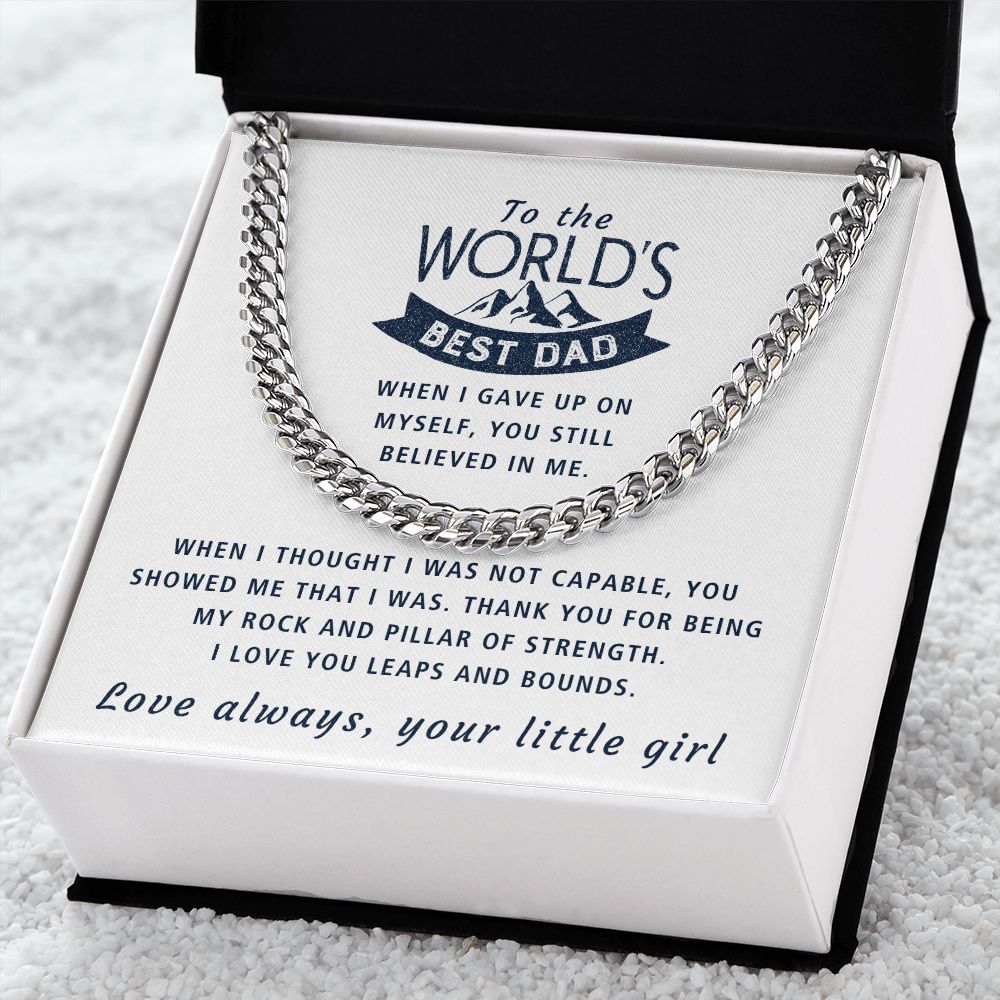 You Believed In Me - Length Adjustable Cuban Link Chain For Dad