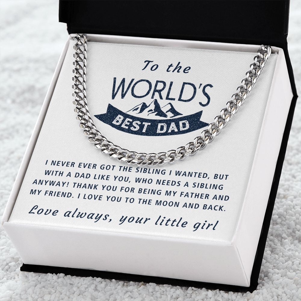 With A Dad Like You - Length Adjustable Cuban Link Chain For Dad