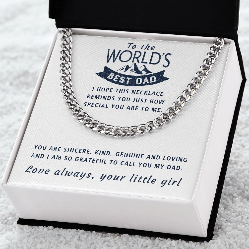 Grateful To Call You Dad - Length Adjustable Cuban Link Chain For Dad