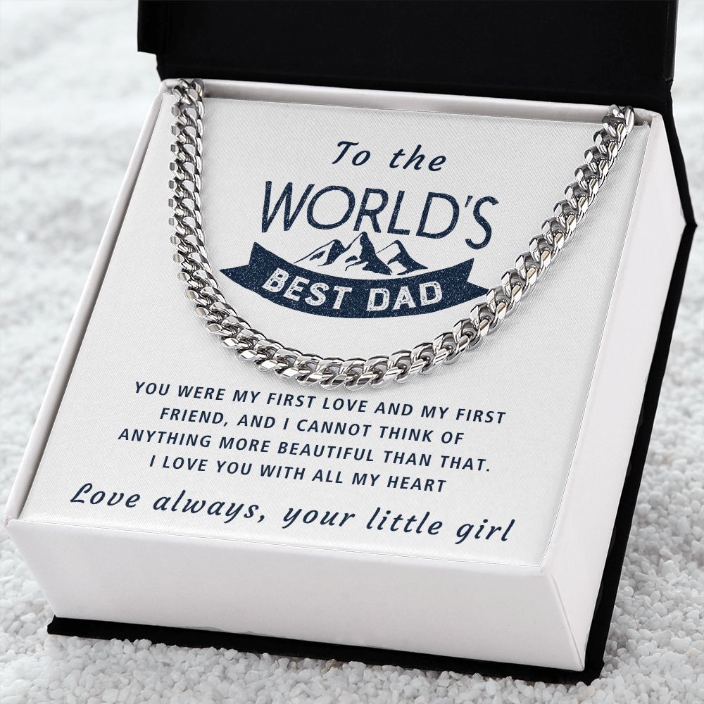 First Love First Friend - Length Adjustable Cuban Link Chain For Dad