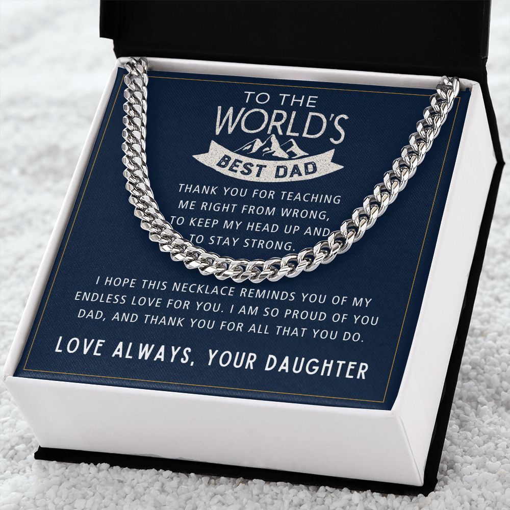 For All That You Do - Length Adjustable Cuban Link Chain For Dad