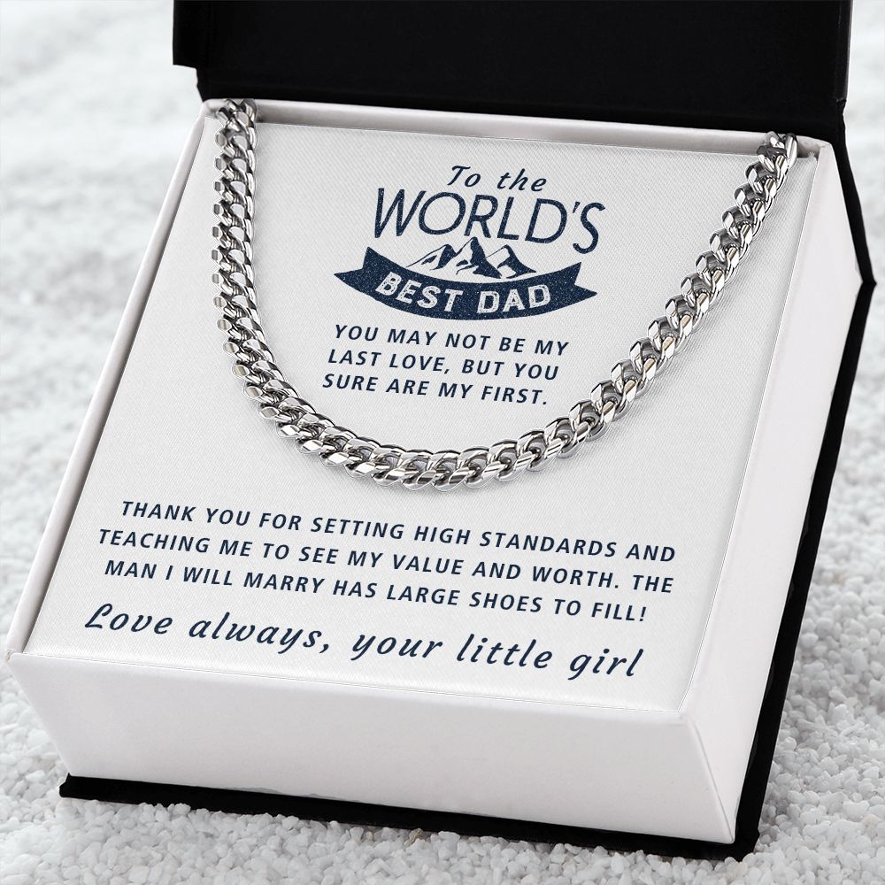My First Love - Length Adjustable Cuban Link Chain For Dad
