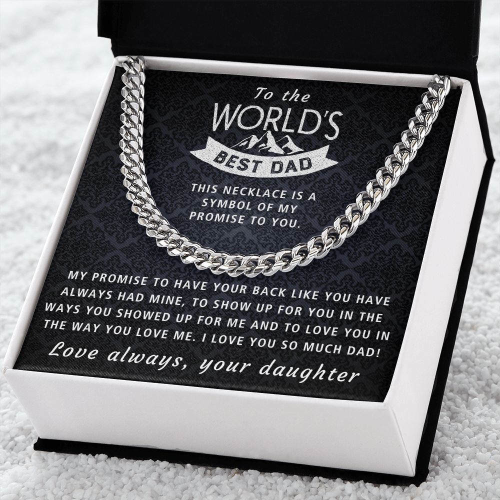 My Promise To You - Length Adjustable Cuban Link Chain For Dad