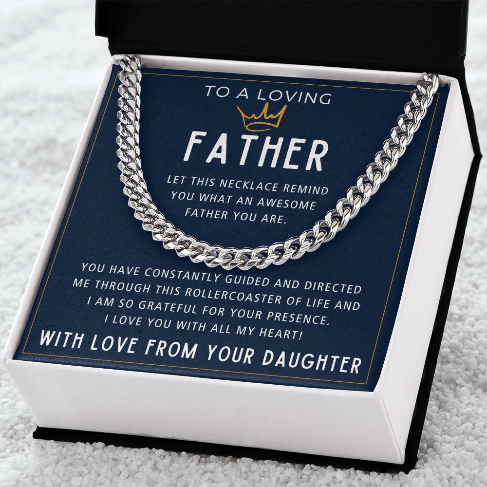 Through This Rollercoaster Of Life - Length Adjustable Cuban Link Chain For Dad