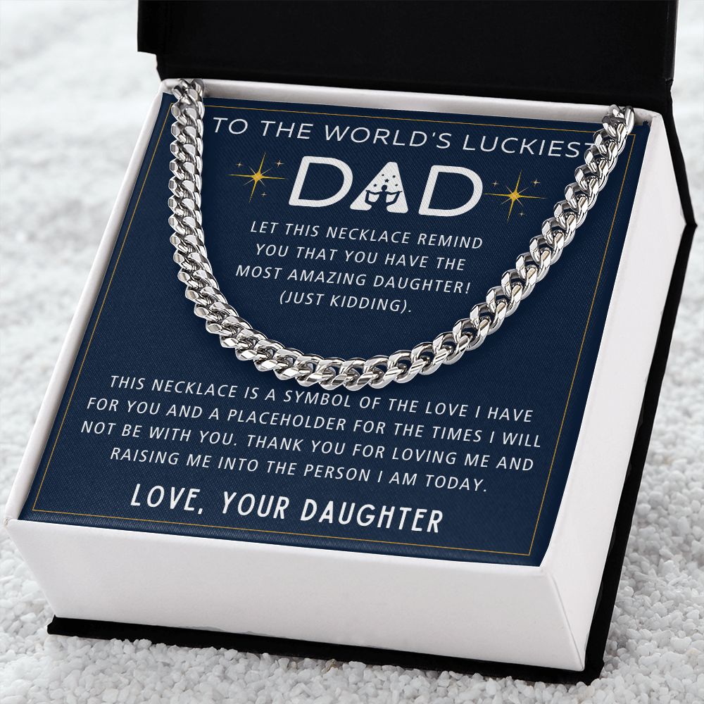 Symbol Of Love - Length Adjustable Cuban Link Chain For Dad