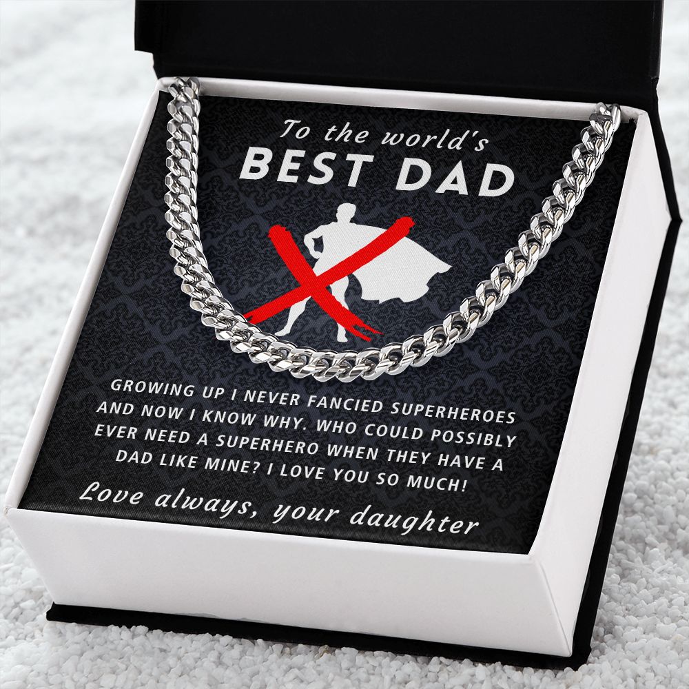 A Dad Like Mine - Length Adjustable Cuban Link Chain For Dad