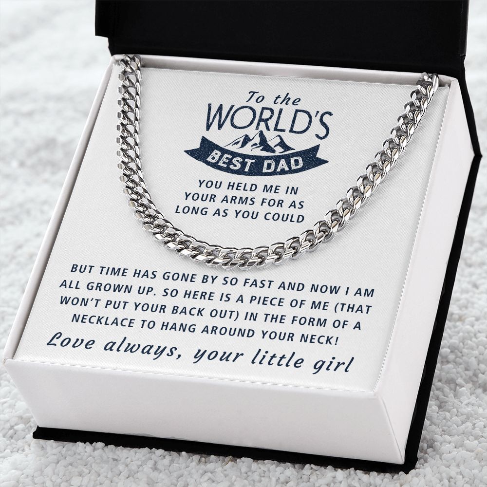 For As Long As You Could - Length Adjustable Cuban Link Chain For Dad