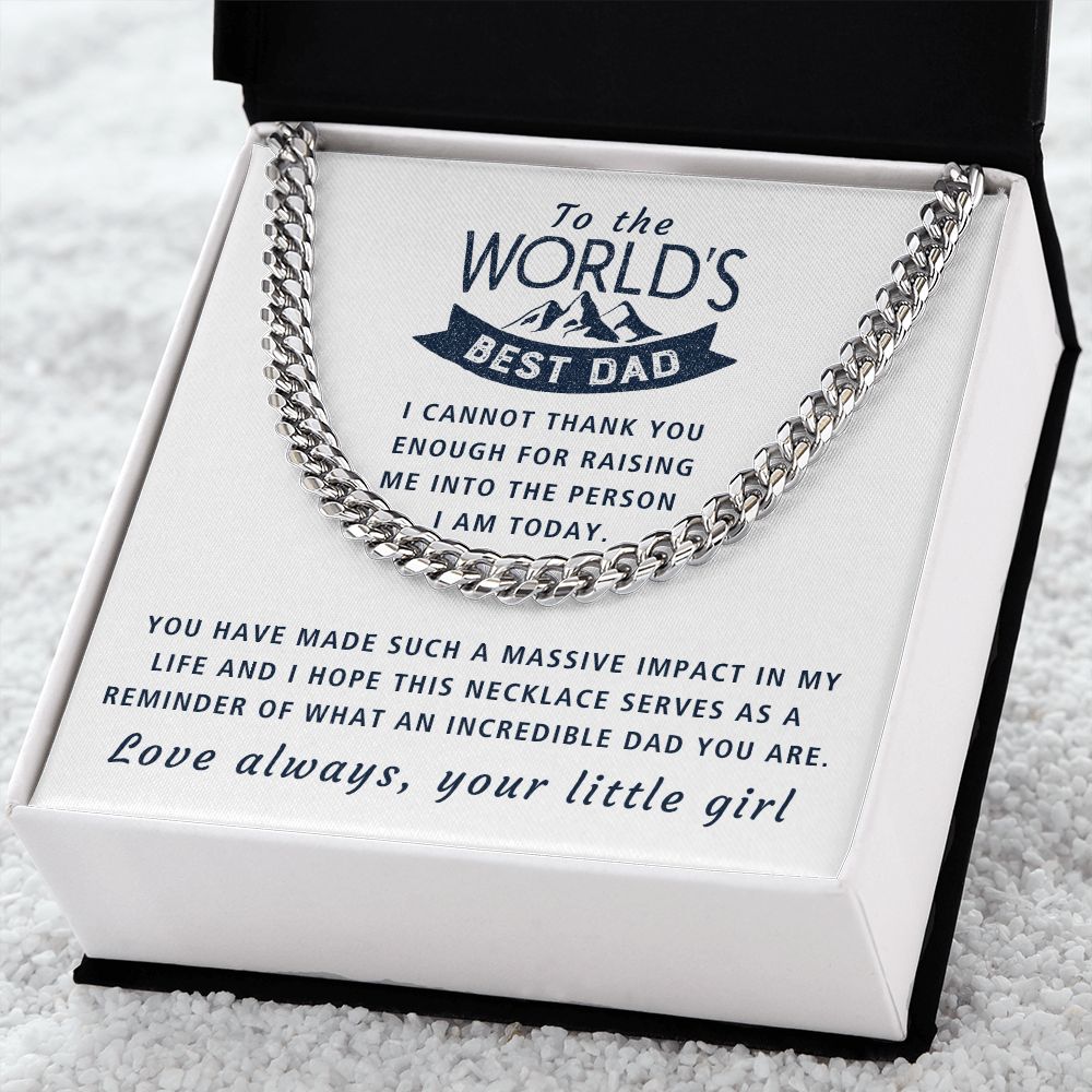 The Person I Am Today - Length Adjustable Cuban Link Chain For Dad