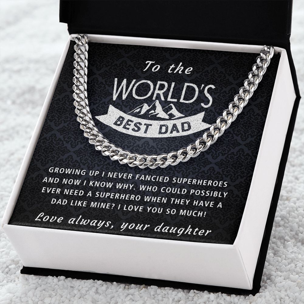 A Dad Like Mine - Length Adjustable Cuban Link Chain For Dad