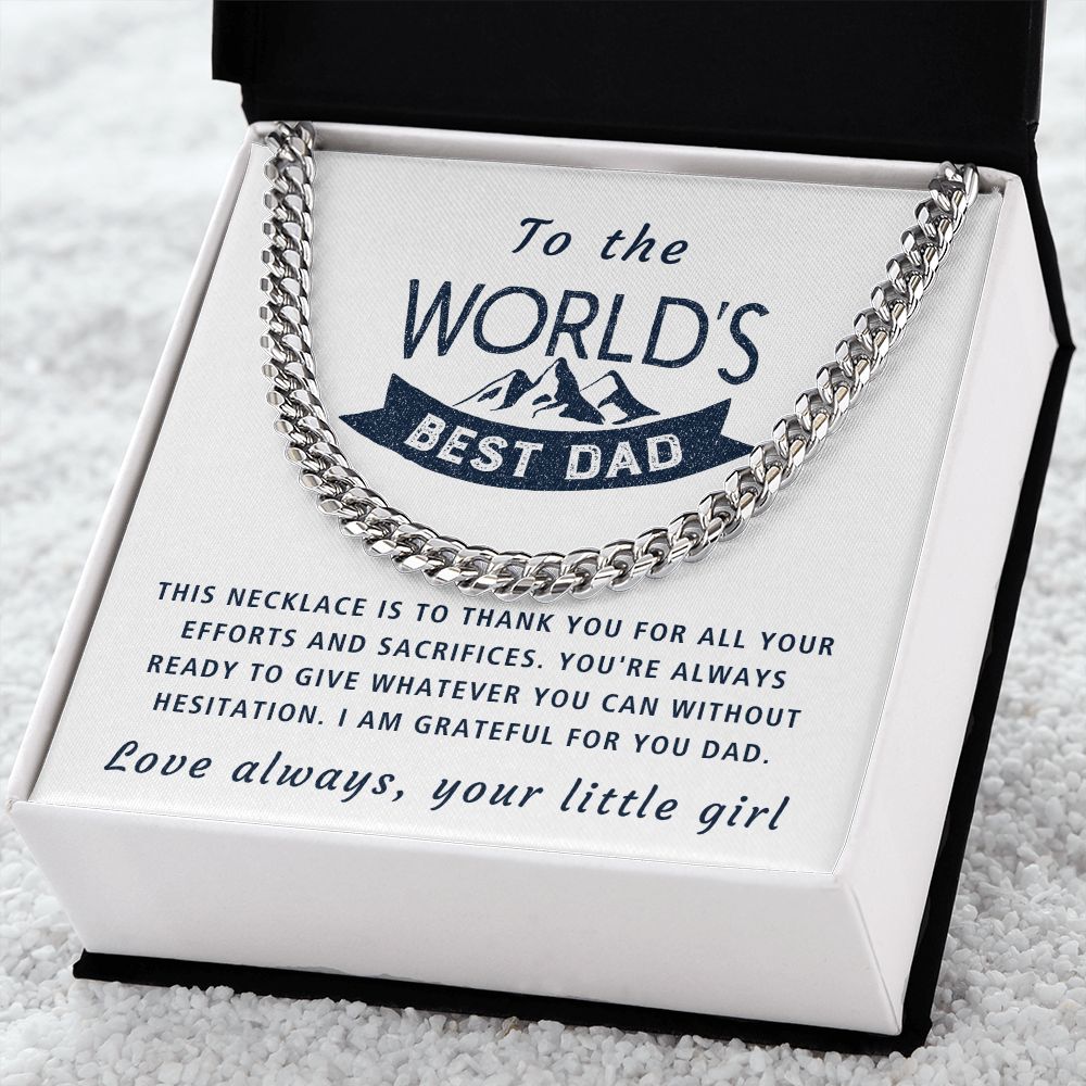 Your Efforts And Sacrifices - Length Adjustable Cuban Link Chain For Dad